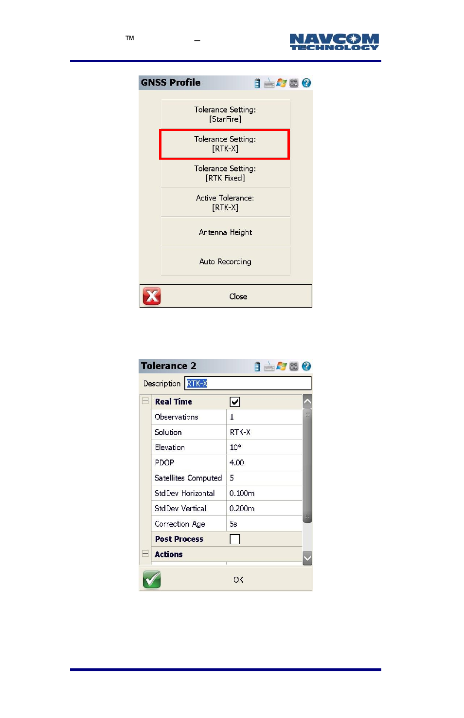 Figure 57: tolerance 2/rtk extend, Figure | NavCom LAND-PAK Rev.E User Manual | Page 98 / 156
