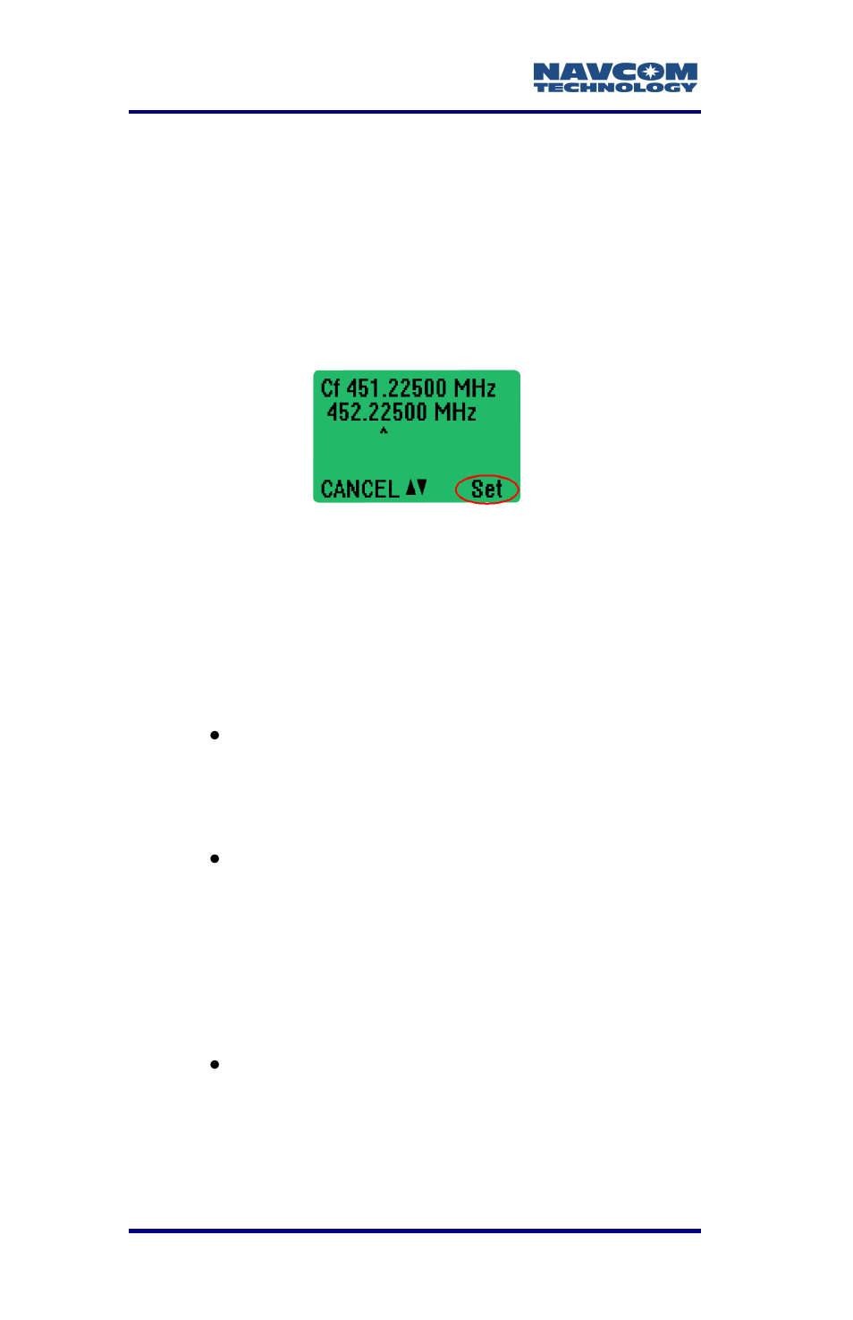 Figure 67: set frequency | NavCom LAND-PAK Rev.F User Manual | Page 115 / 159