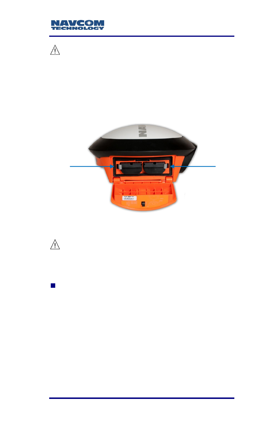 Nautiz x8 battery pack, Figure 13: battery packs installed in chamber, Showing locking clips | NavCom LAND-PAK Rev.F User Manual | Page 51 / 159