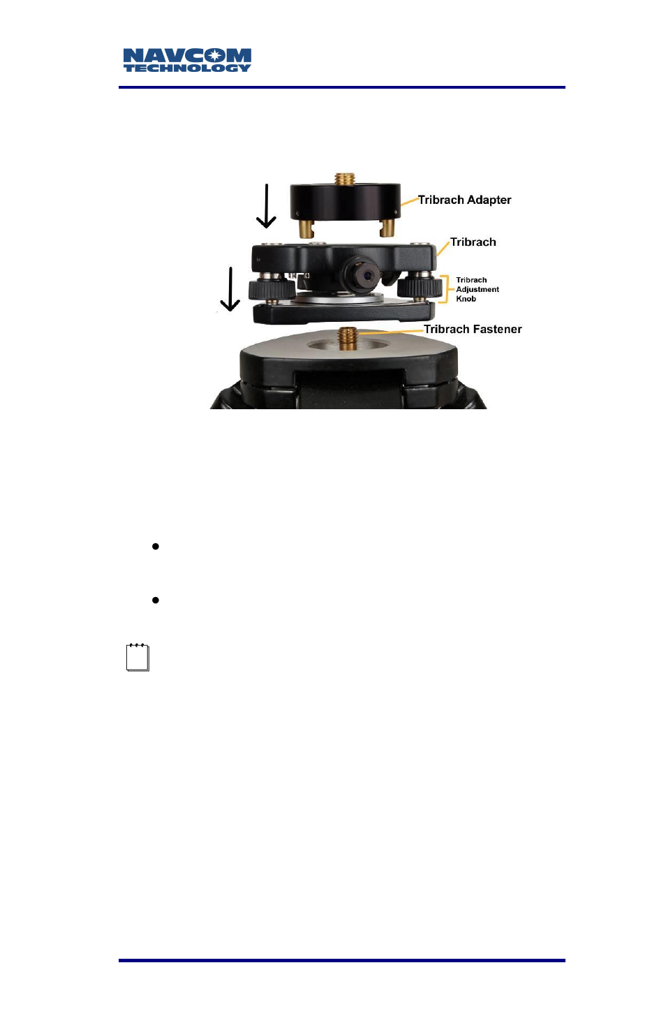 Figure 21: mounting tribrach & tribrach adapter | NavCom LAND-PAK Rev.F User Manual | Page 64 / 159