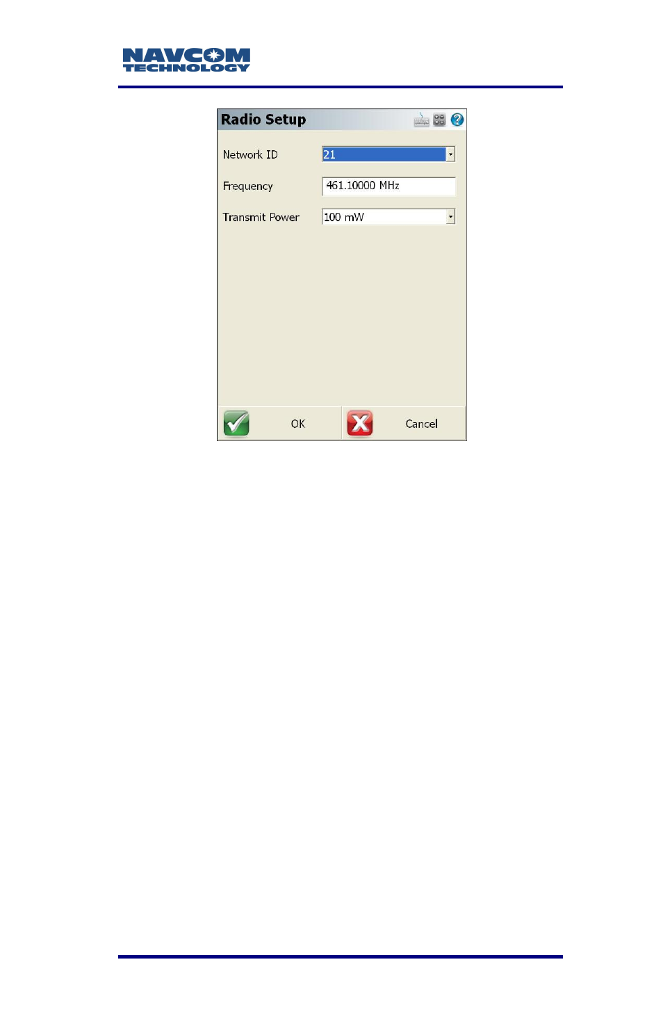 Perform a starfire quick start, Figure 41: radio setup | NavCom LAND-PAK Rev.F User Manual | Page 81 / 159