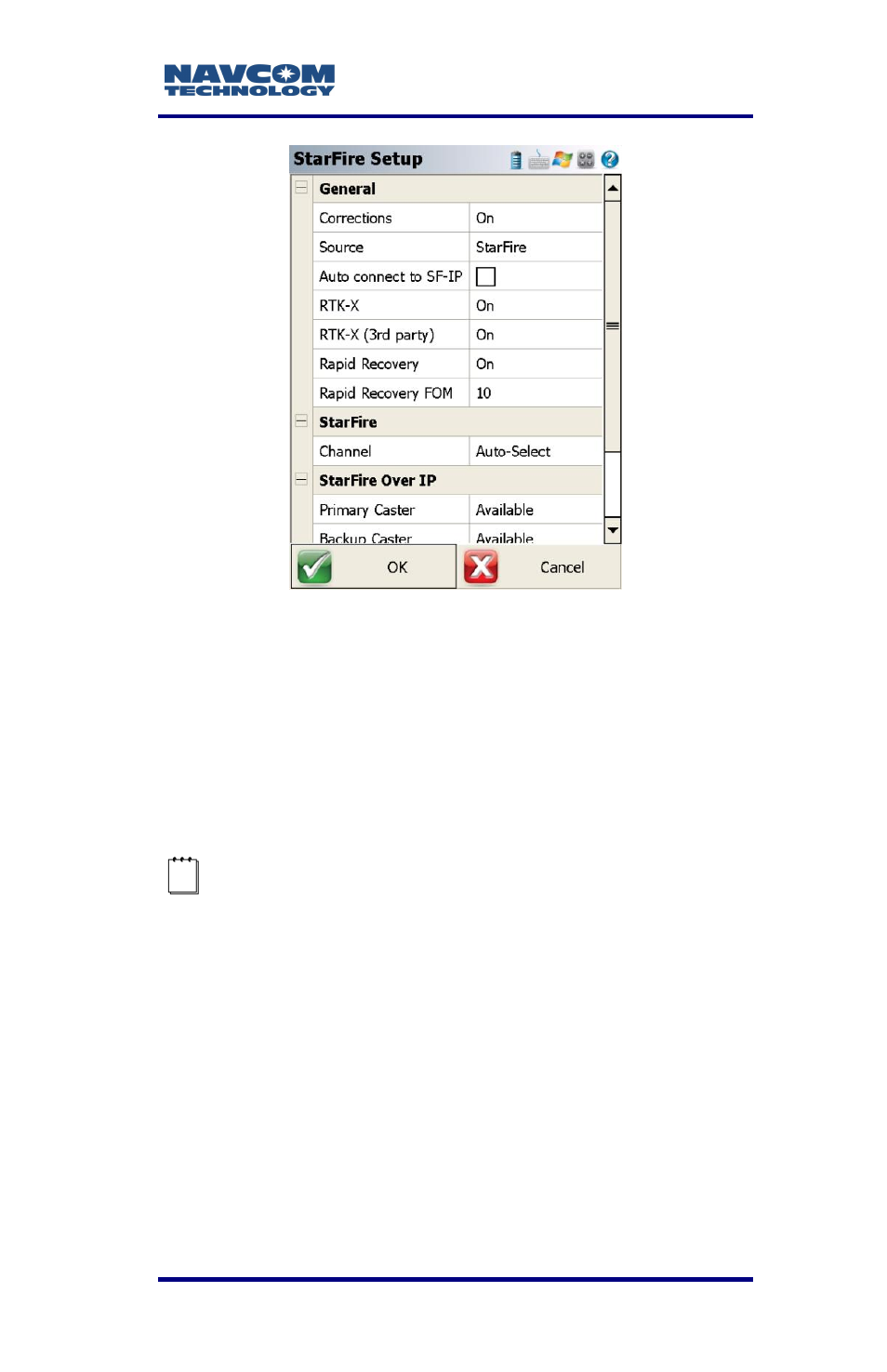 Figure 49: starfire setup/starfire over ip | NavCom LAND-PAK Rev.F User Manual | Page 89 / 159