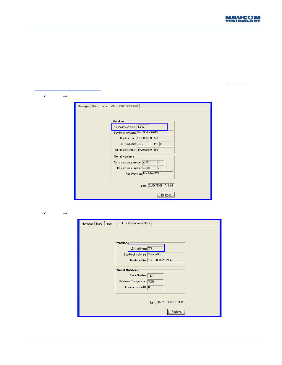 Lbm v1.5 | NavCom StarFire Satellite Change Rev.G User Manual | Page 3 / 24