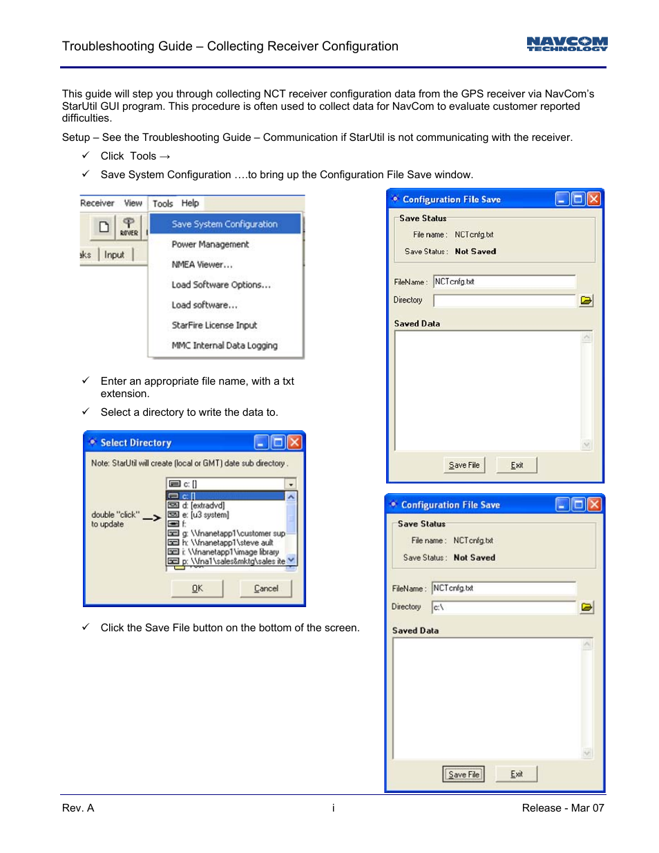 NavCom TS Collecting Receiver User Manual | 2 pages