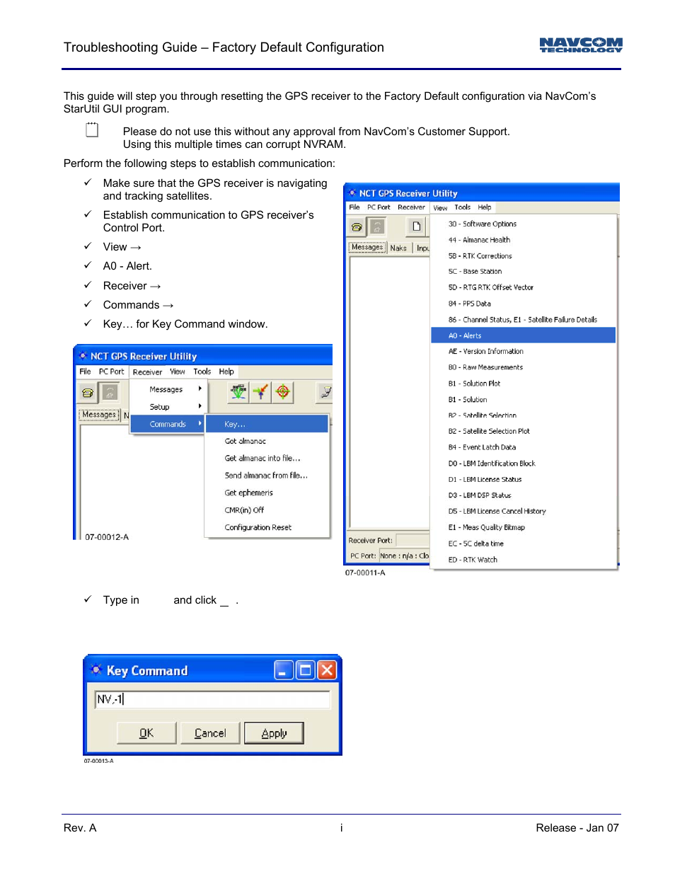 NavCom TS Factory Default User Manual | 2 pages