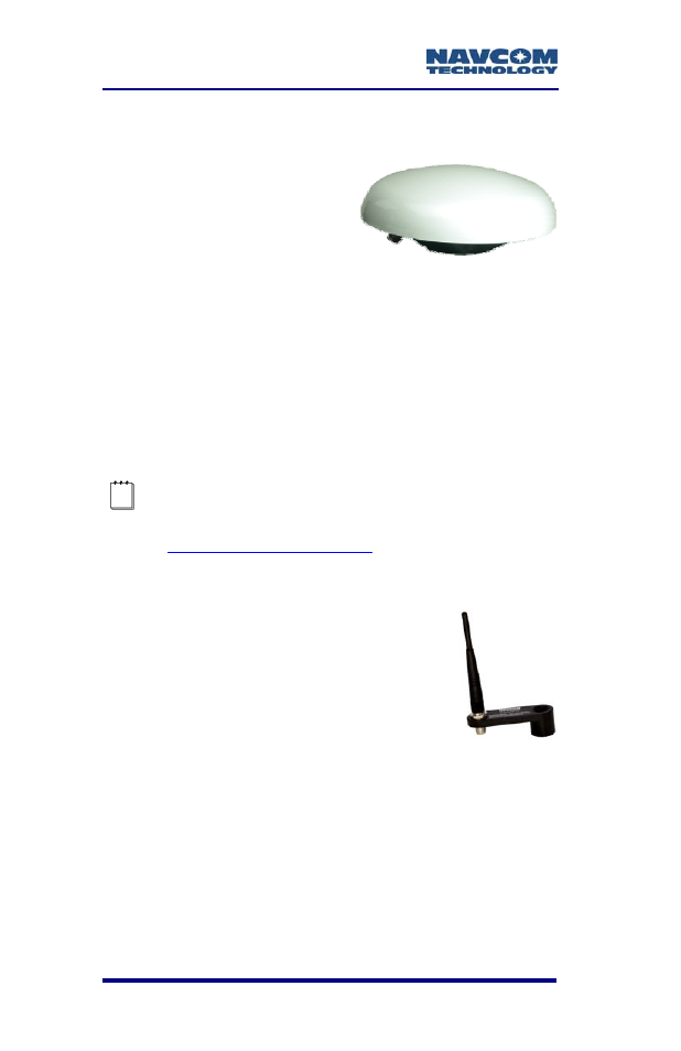 Antennae, Standard, Spread spectrum radio antenna | NavCom RT-3020 Rev.F User Manual | Page 24 / 93