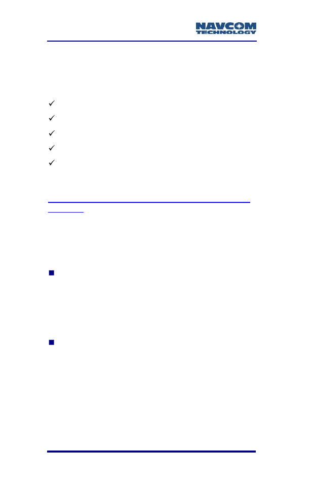 Applications, Unique features | NavCom RT-3020 Rev.F User Manual | Page 28 / 93