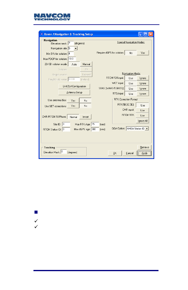 Figure 16: starutil rover navigation setup | NavCom SF-2050 Rev.G User Manual | Page 57 / 99