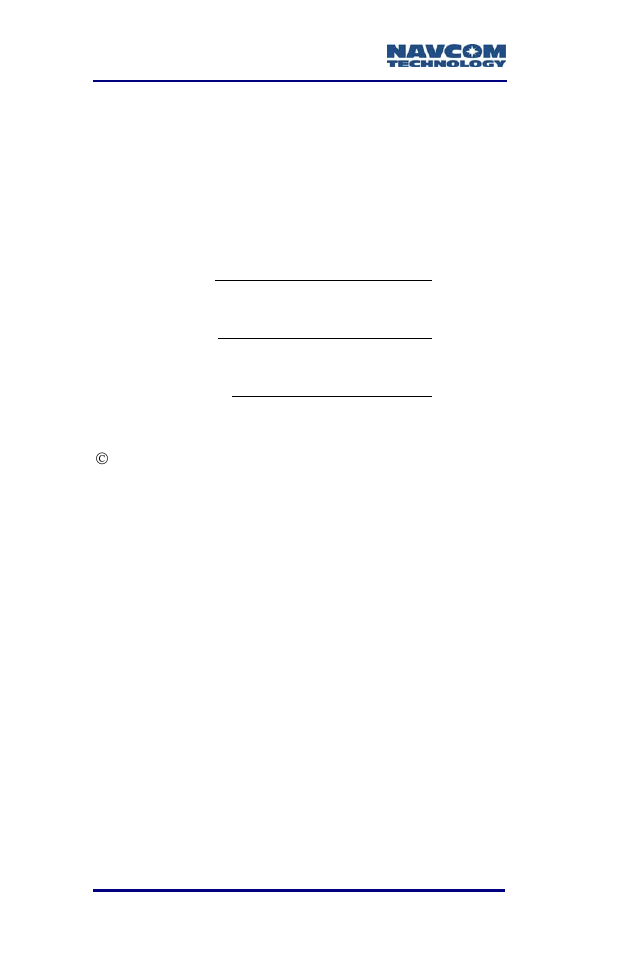 Notices, Copyright, Trademarks | NavCom SF-2050 Rev.G User Manual | Page 8 / 99