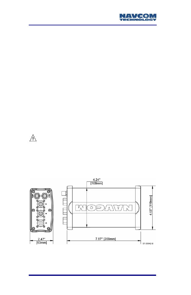 Gps sensor, Figure 14: sf-2110 base plate dimensions without, Mounting | Brackets | NavCom SF-2110 Rev.C User Manual | Page 46 / 99