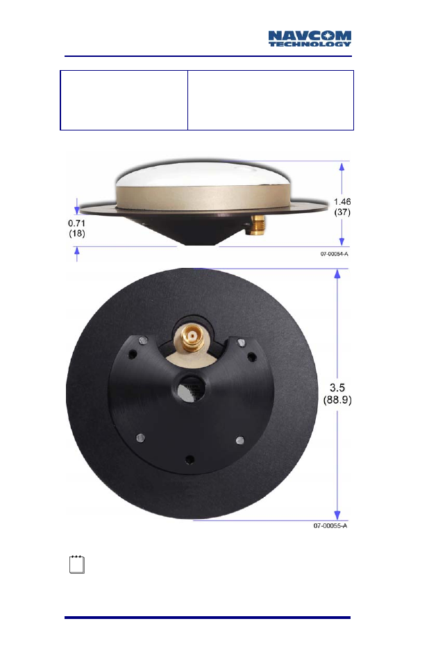 Figure 20: pn: 82-001017-0001lf antenna, Dimensions | NavCom SF-2110 Rev.C User Manual | Page 68 / 99