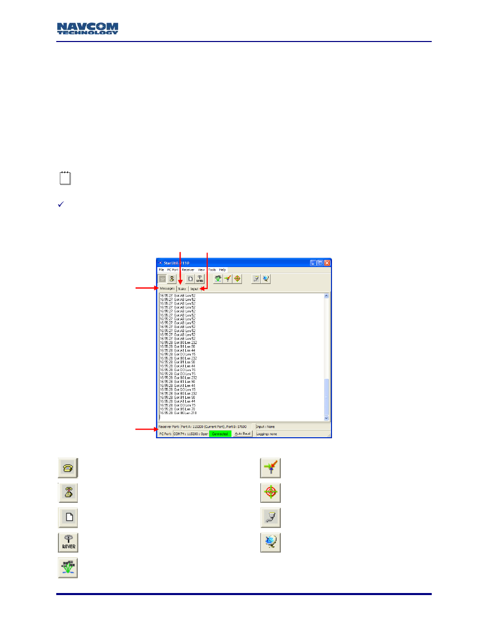 Chapter 1 introduction, Starutil-2110 overview, Starutil-2110 gui | Chapter 1, Introduction, Figure 1: starutil-2110 window | NavCom StarUtil-2110 Rev.B User Manual | Page 13 / 85