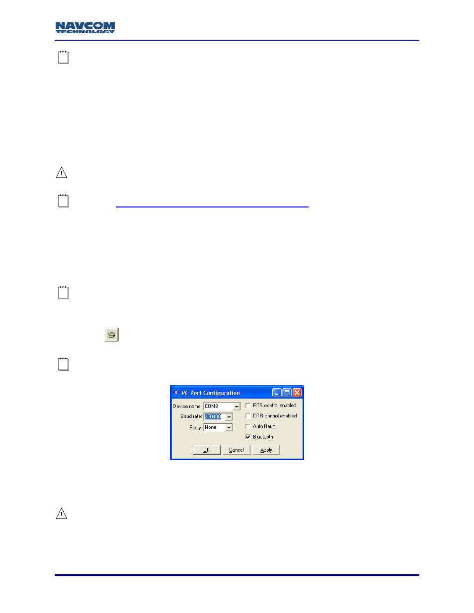Establish bluetooth communications | NavCom StarUtil-2110 Rev.B User Manual | Page 17 / 85
