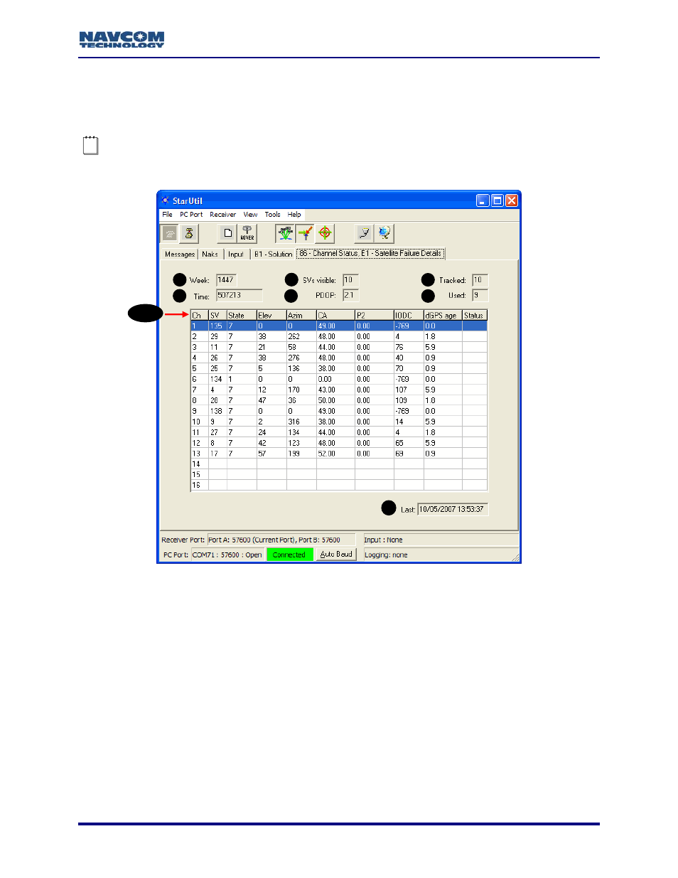 86 channel status – e1 satellite failure, Figure 26: 86 – channel status, Figure 26) | NavCom StarUtil-2110 Rev.B User Manual | Page 33 / 85