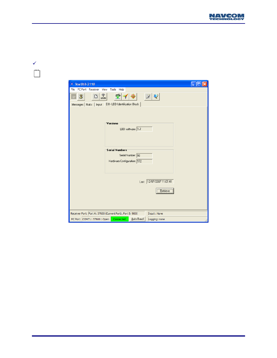 D0 – lbd identification block, Figure 48: d0 – lbd identification block | NavCom StarUtil-2110 Rev.B User Manual | Page 56 / 85