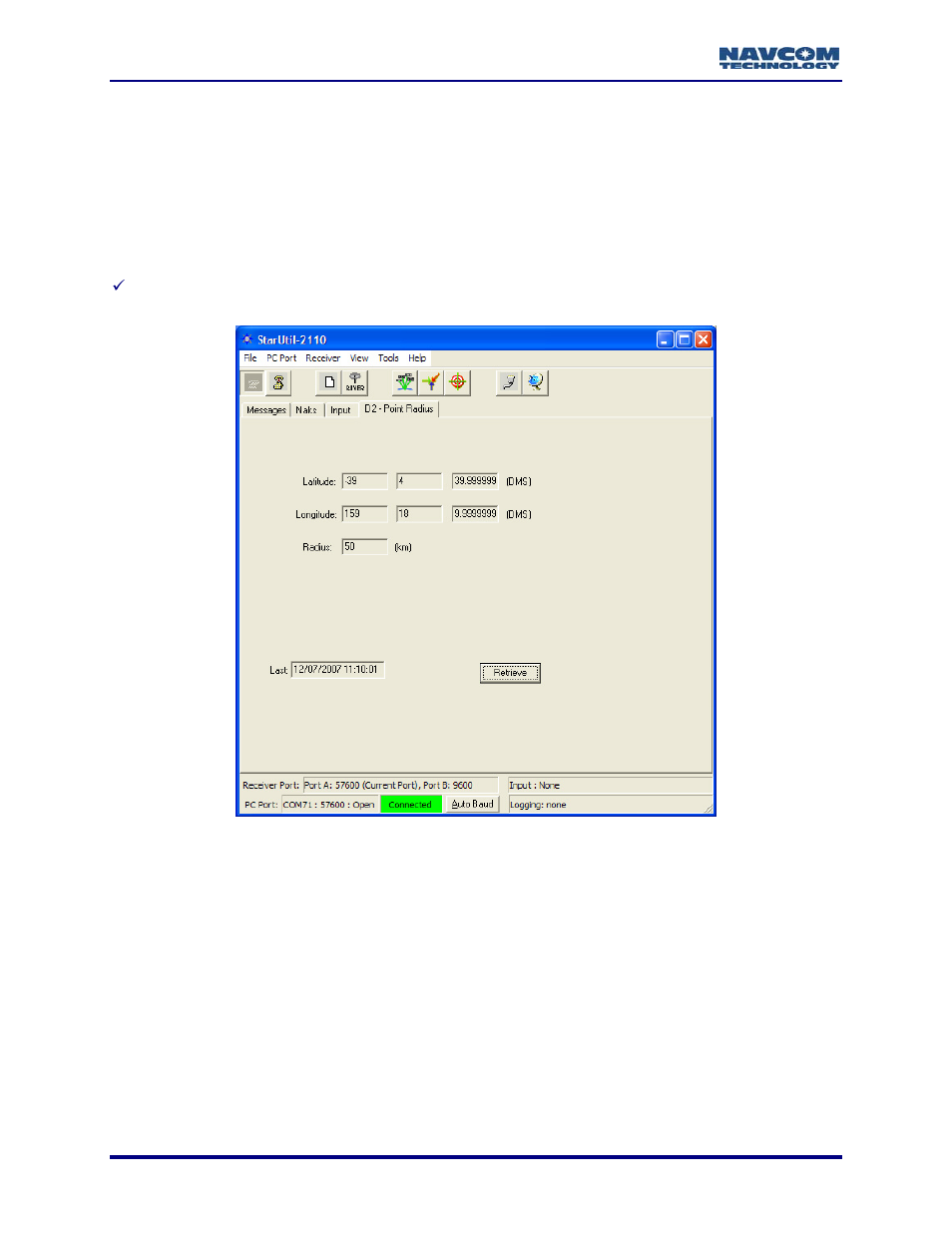 D2 – point radius, Figure 50: d2 – point radius | NavCom StarUtil-2110 Rev.B User Manual | Page 58 / 85