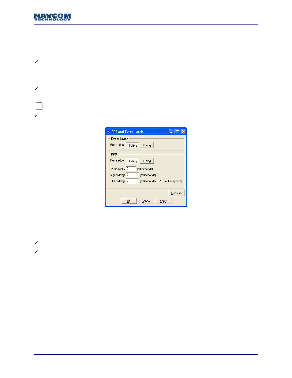 Chapter 8 *1pps/events, Event latch, Chapter 8 | 1pps/events, Figure 59: *pps and event latch window, Chapter 8, 1pps/events, For more information | NavCom StarUtil-2110 Rev.B User Manual | Page 67 / 85