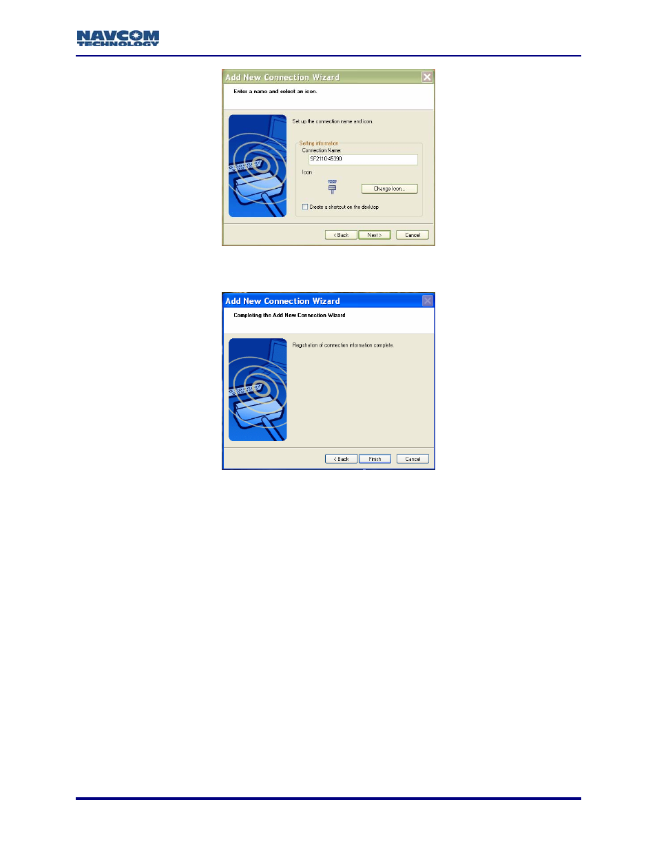 Figure 70: enter a name and select an icon, Figure 71: setup complete | NavCom StarUtil-2110 Rev.B User Manual | Page 77 / 85