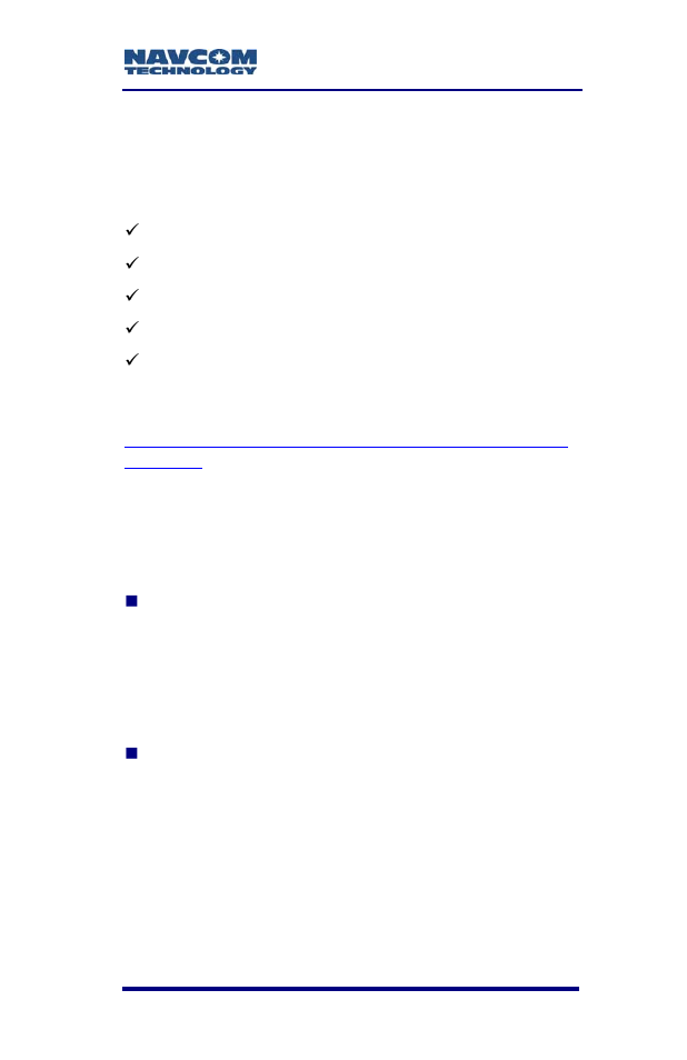 Applications, Unique features | NavCom RT-3010 Rev.F User Manual | Page 25 / 89