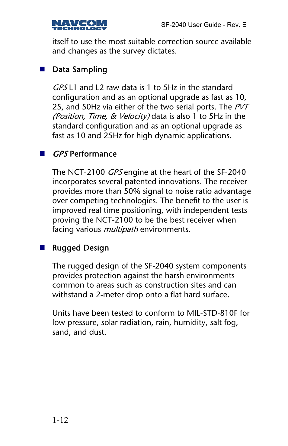 NavCom SF-2040 Rev.E User Manual | Page 14 / 63