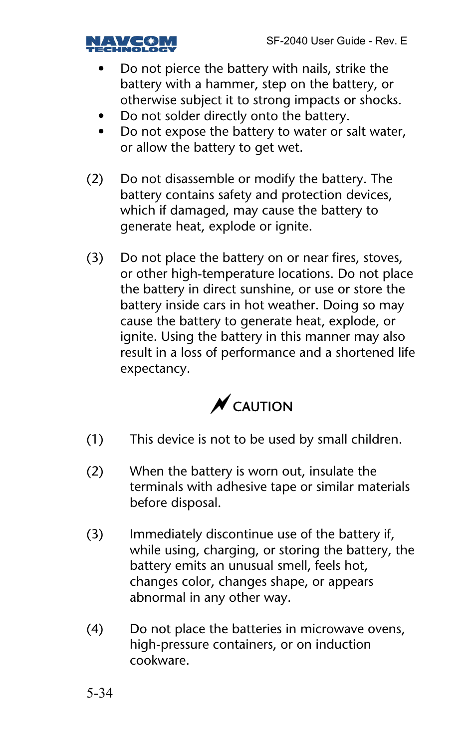 NavCom SF-2040 Rev.E User Manual | Page 36 / 63