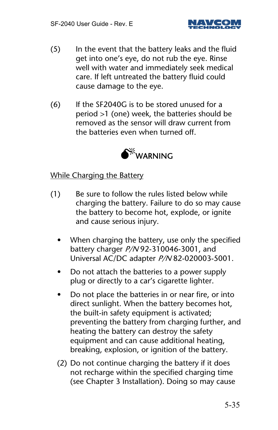 NavCom SF-2040 Rev.E User Manual | Page 37 / 63