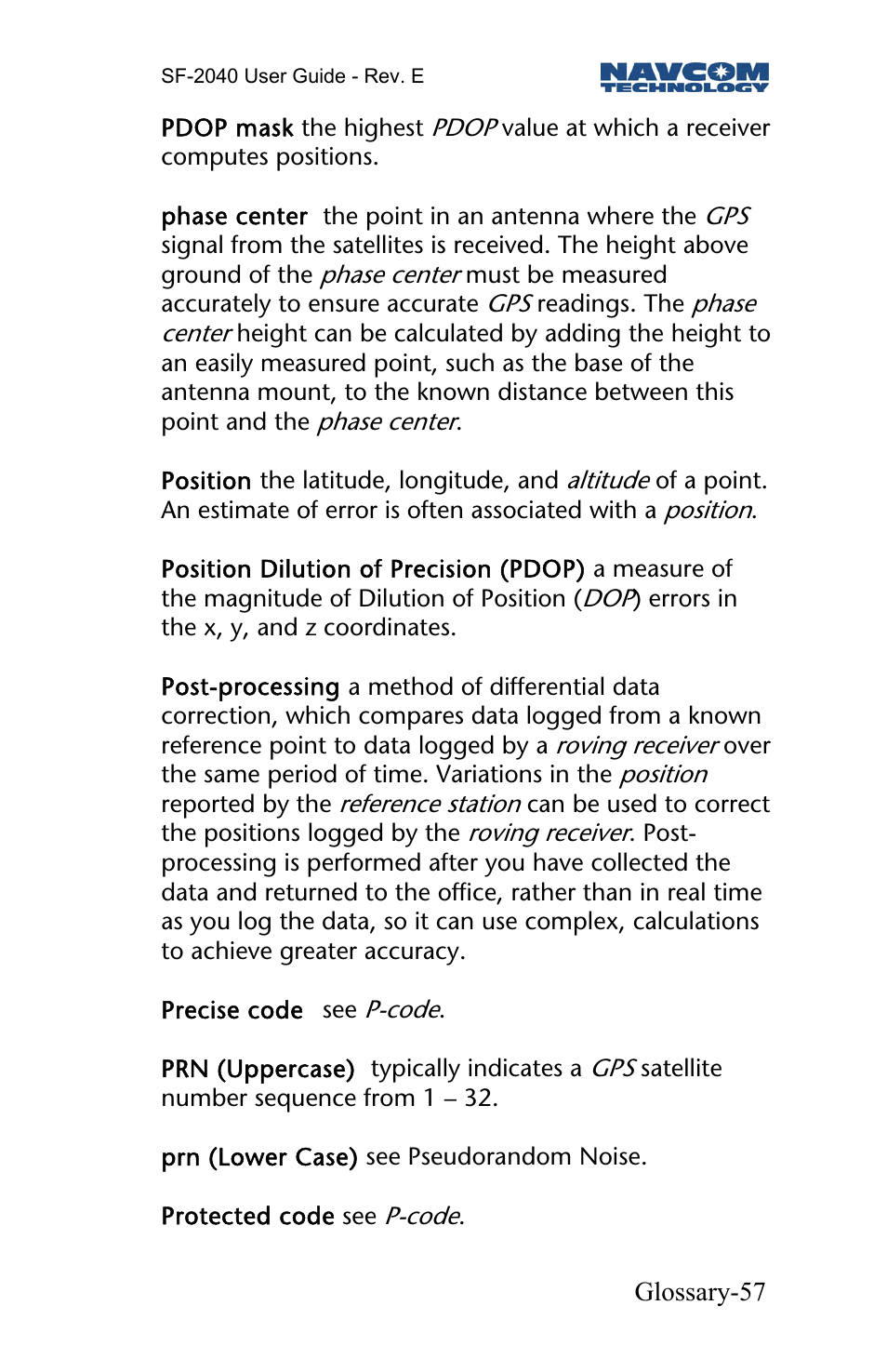 NavCom SF-2040 Rev.E User Manual | Page 59 / 63