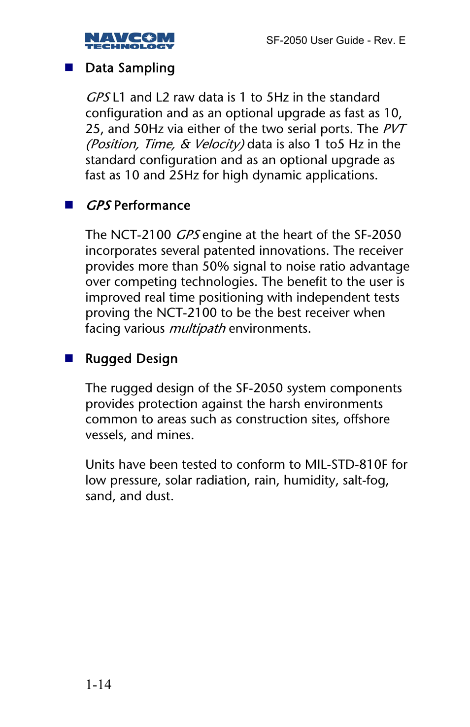 NavCom SF-2050 Rev.E User Manual | Page 16 / 67