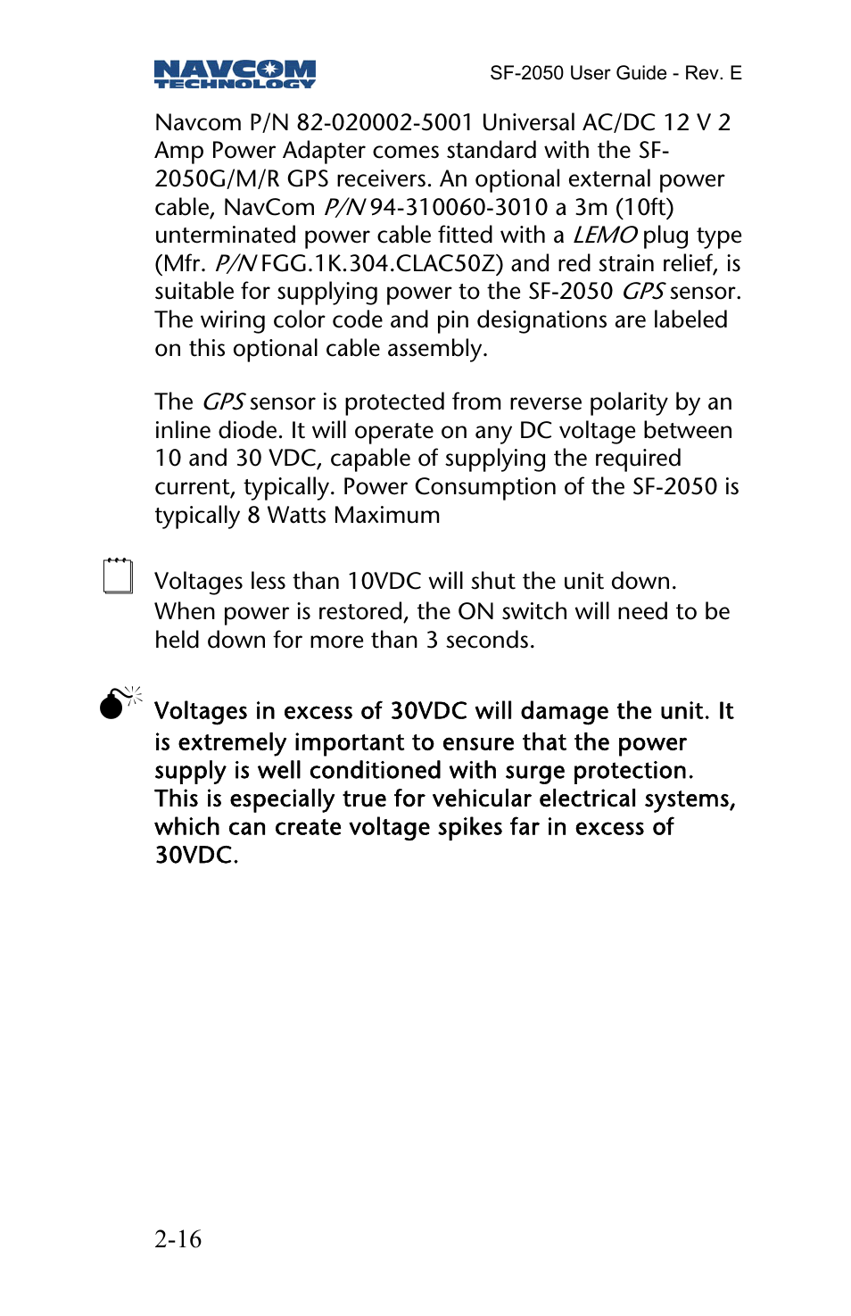 NavCom SF-2050 Rev.E User Manual | Page 18 / 67