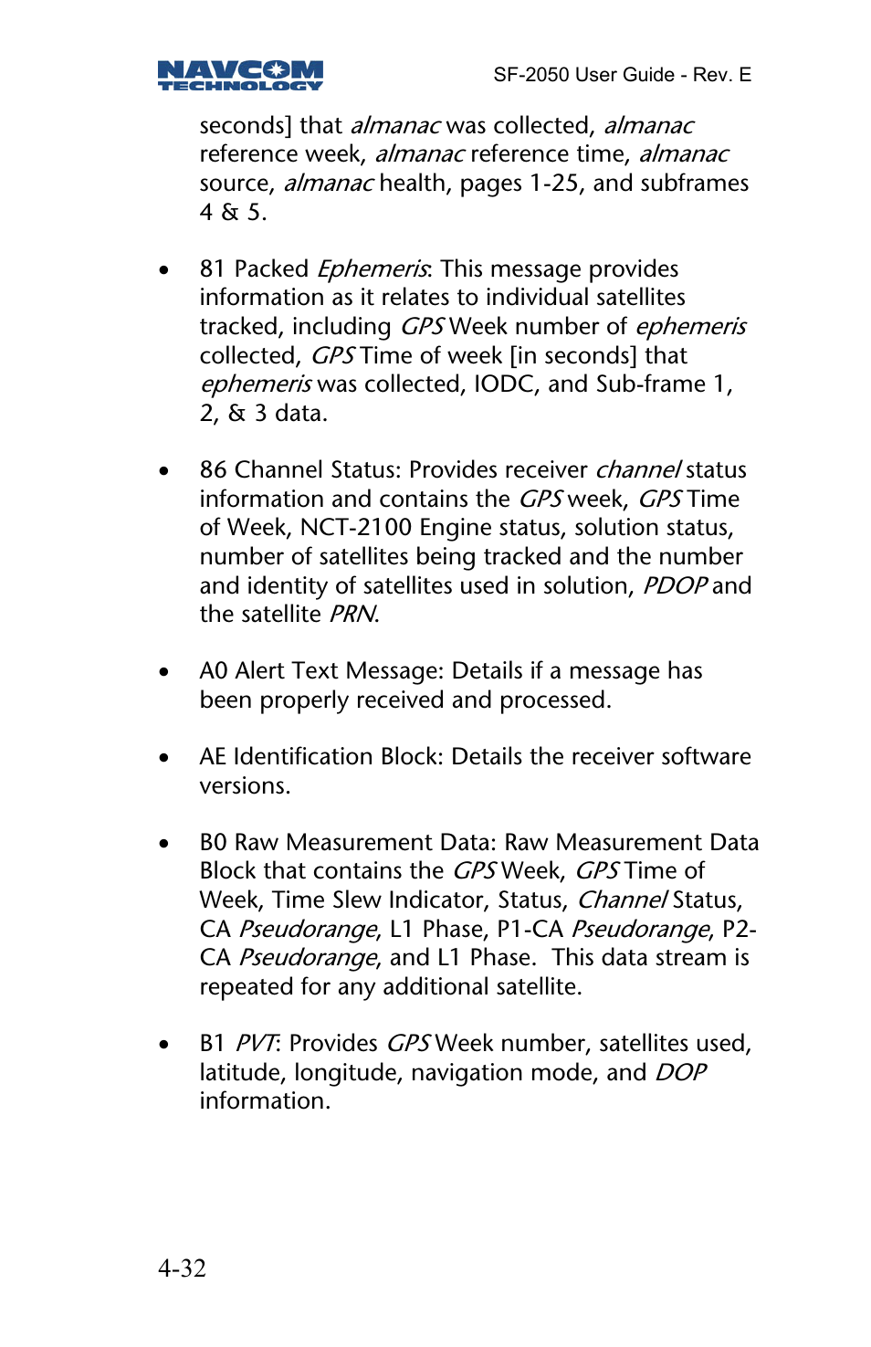 NavCom SF-2050 Rev.E User Manual | Page 34 / 67
