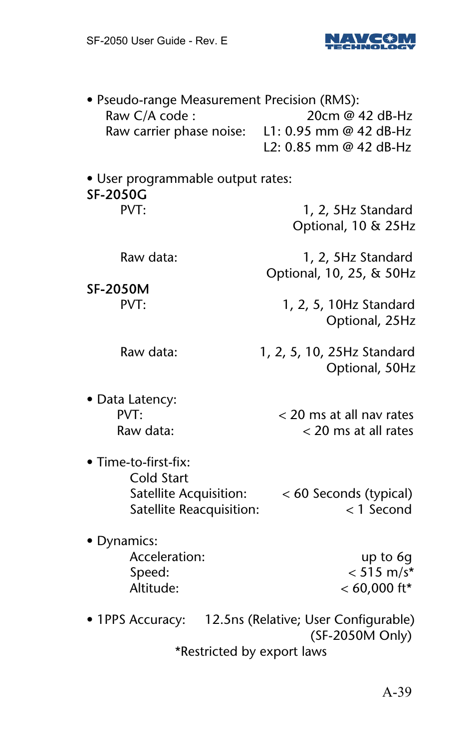 NavCom SF-2050 Rev.E User Manual | Page 41 / 67