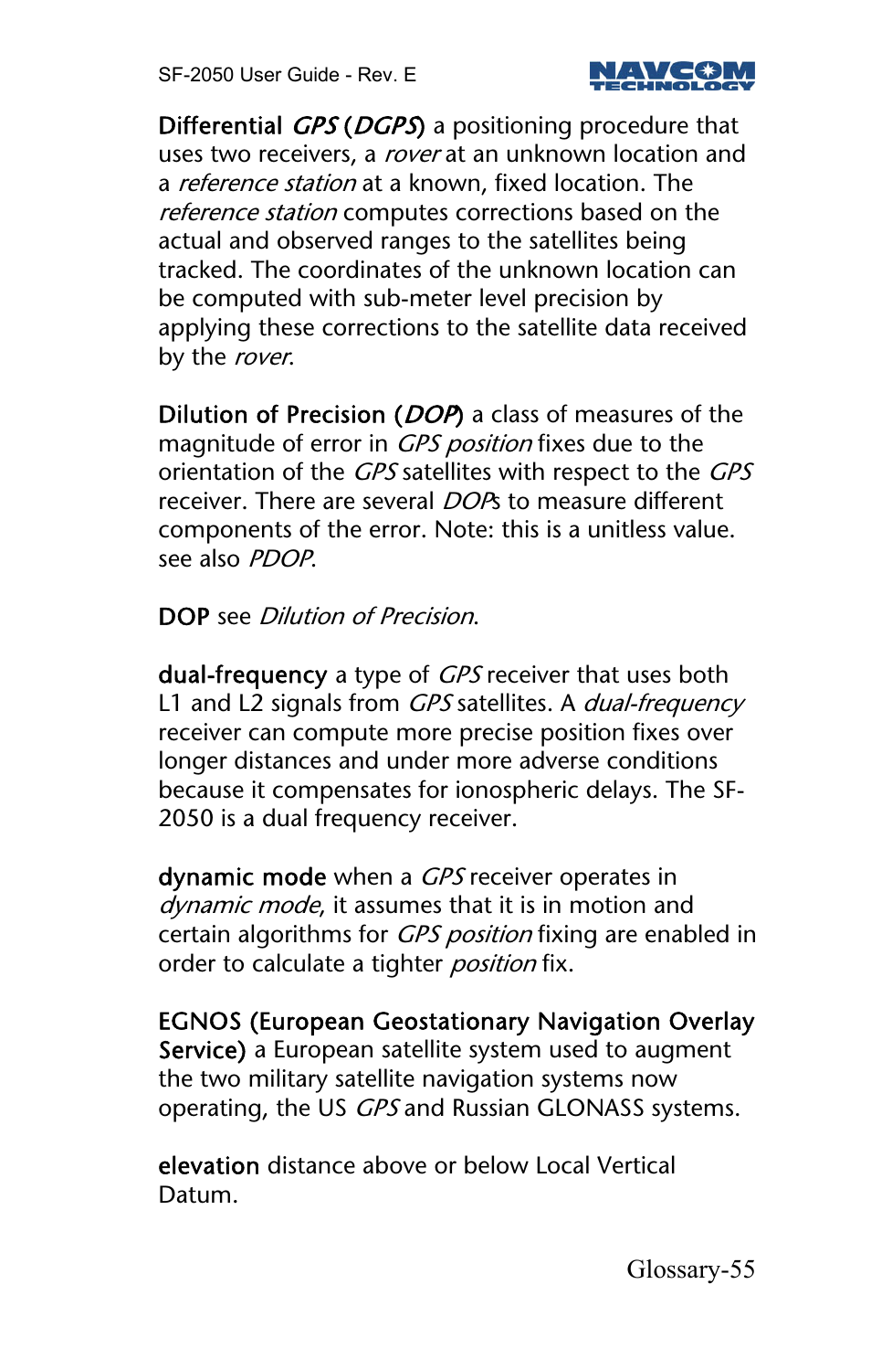 NavCom SF-2050 Rev.E User Manual | Page 57 / 67