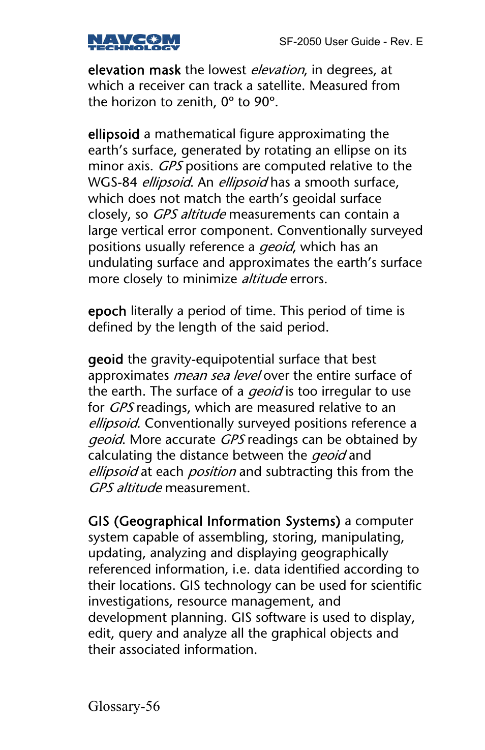 NavCom SF-2050 Rev.E User Manual | Page 58 / 67