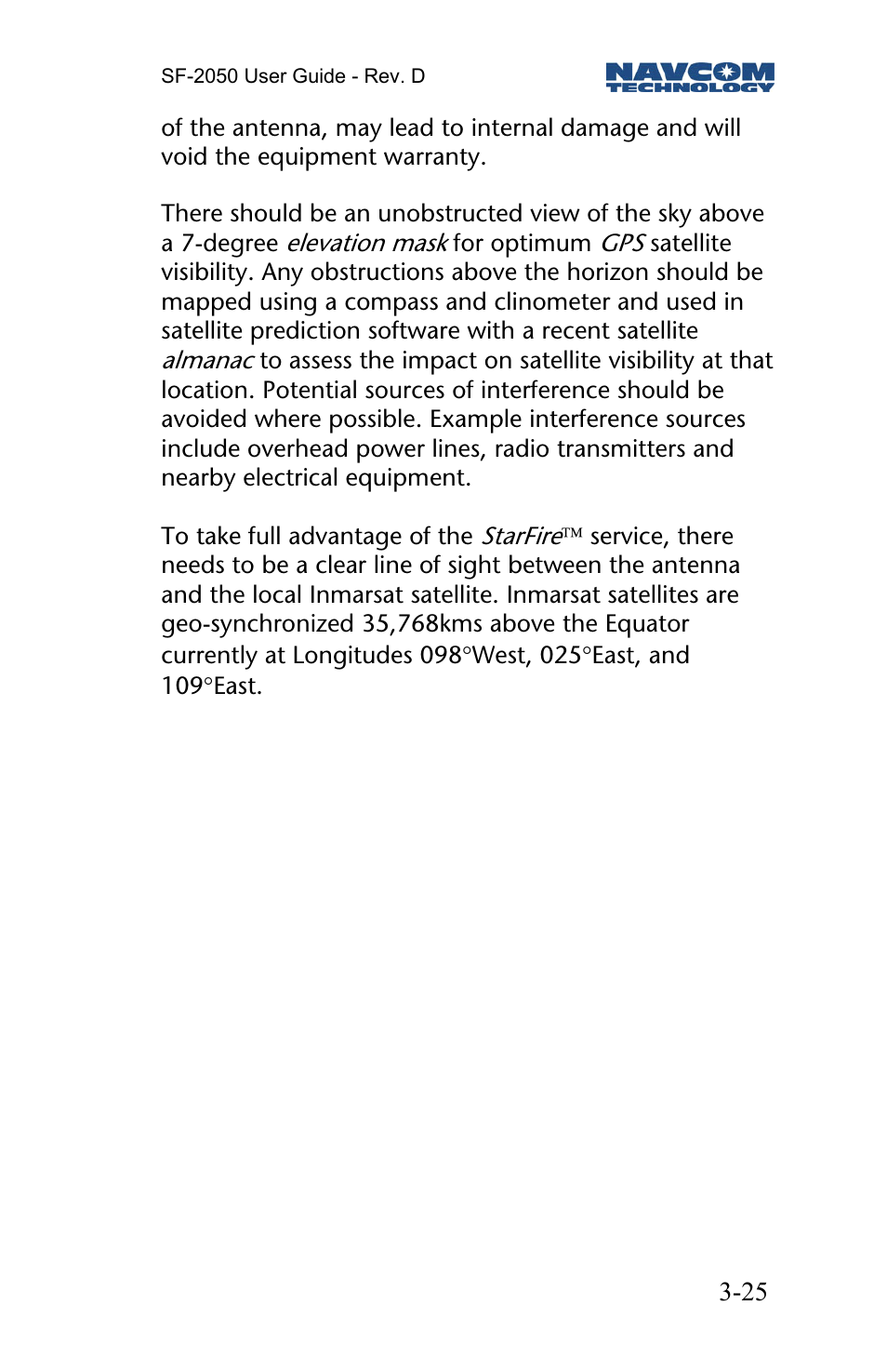 NavCom SF-2050 Rev.D User Manual | Page 27 / 65