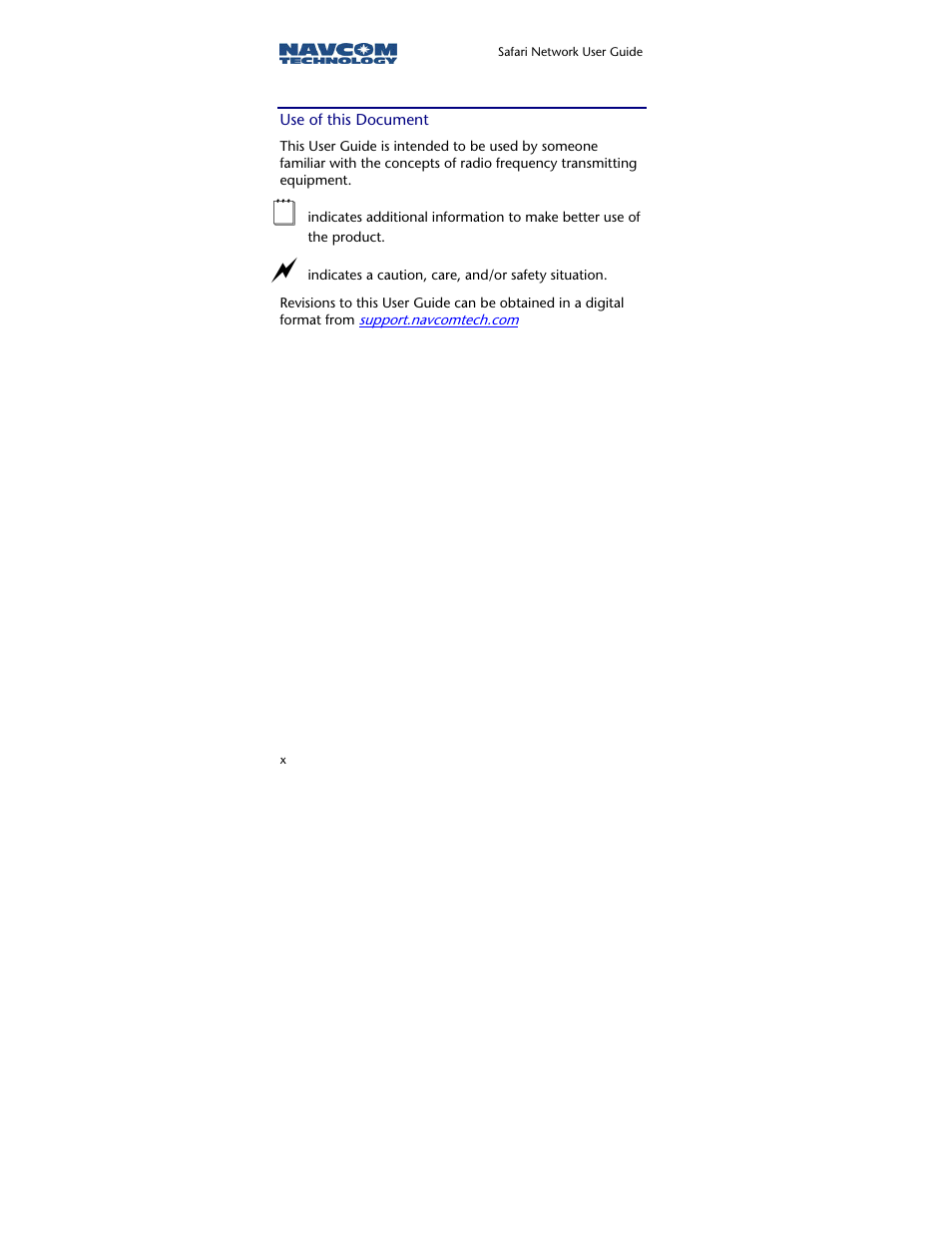 Use of this document | NavCom SR-7120 Rev.A User Manual | Page 12 / 117