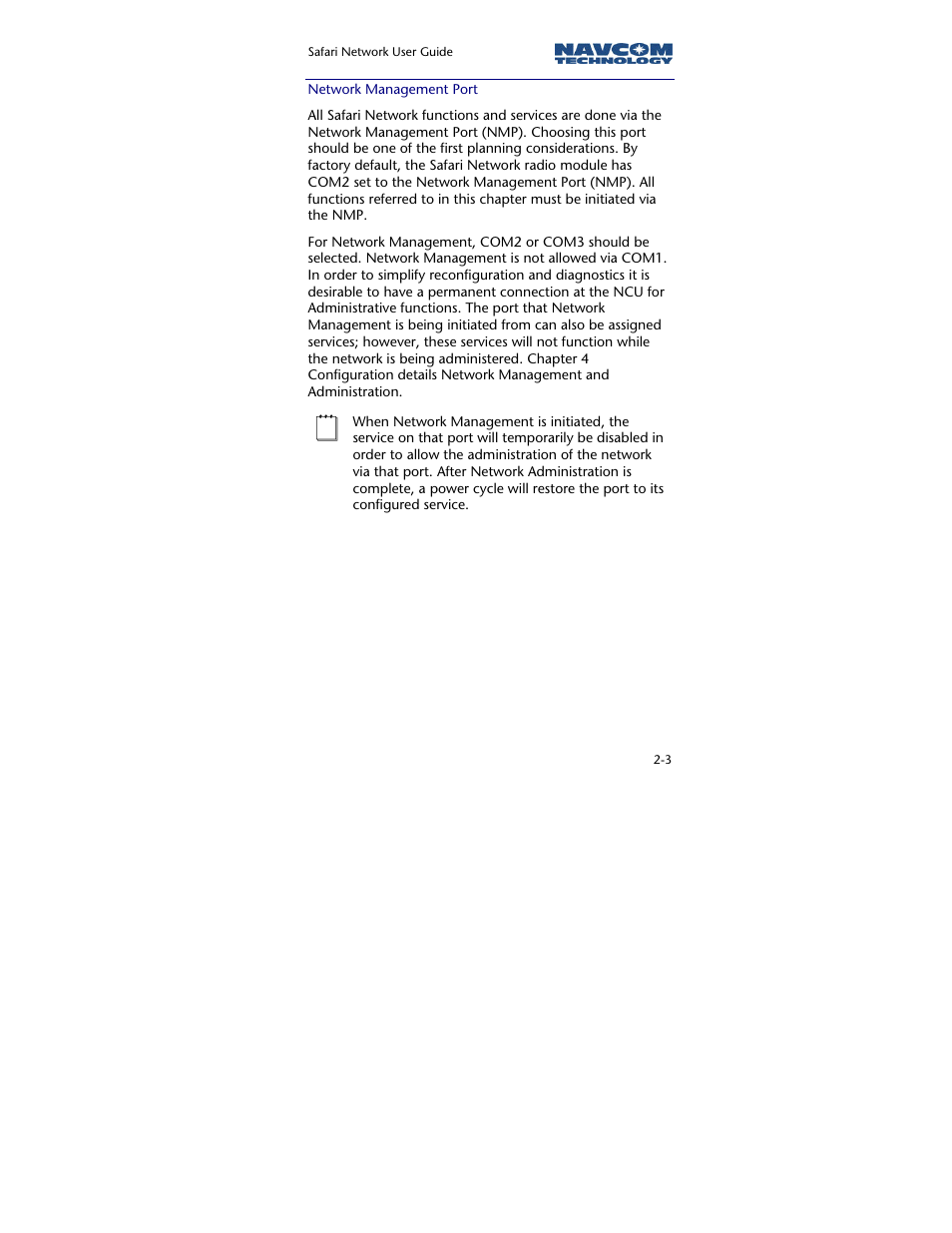 Network management port | NavCom SR-7120 Rev.A User Manual | Page 29 / 117