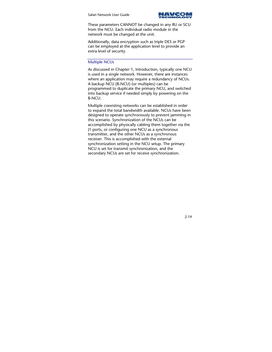 Multiple ncus | NavCom SR-7120 Rev.A User Manual | Page 45 / 117