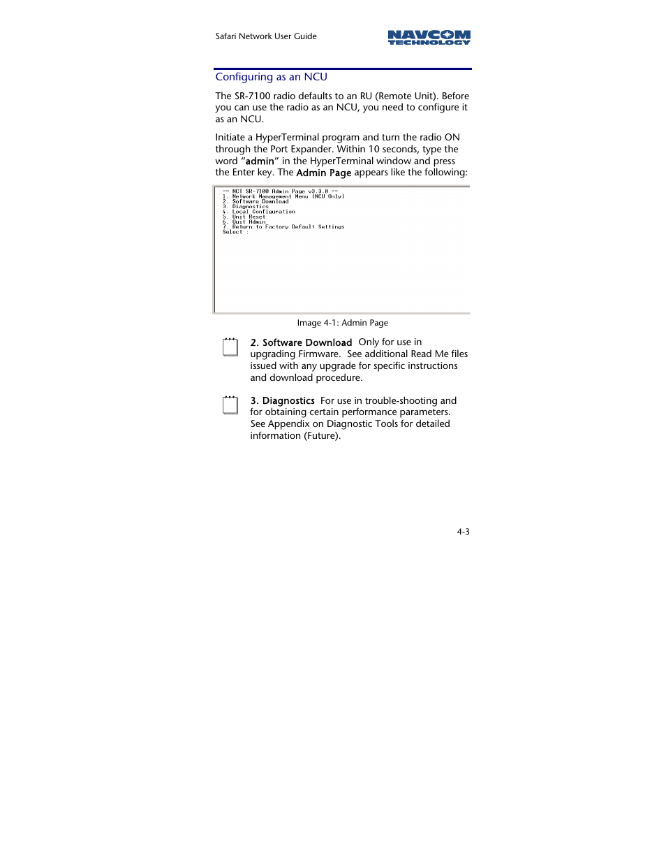 Configuring as an ncu | NavCom SR-7120 Rev.A User Manual | Page 65 / 117