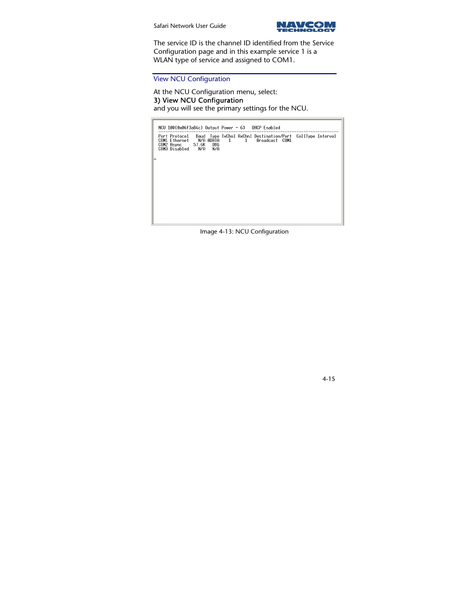 View ncu configuration | NavCom SR-7120 Rev.A User Manual | Page 77 / 117