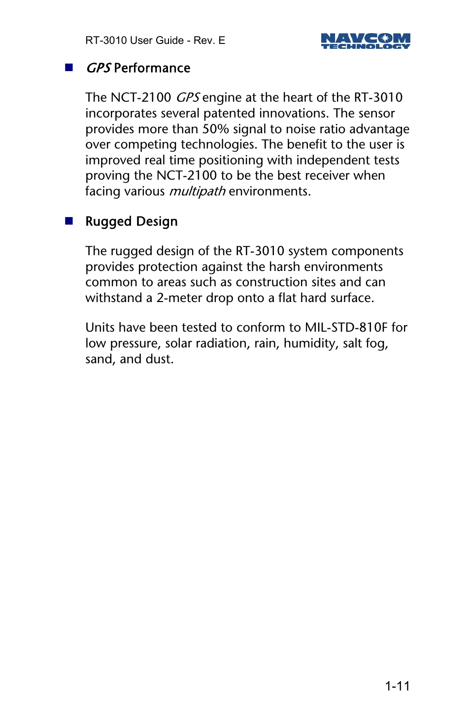 NavCom RT-3010 Rev.E User Manual | Page 13 / 61