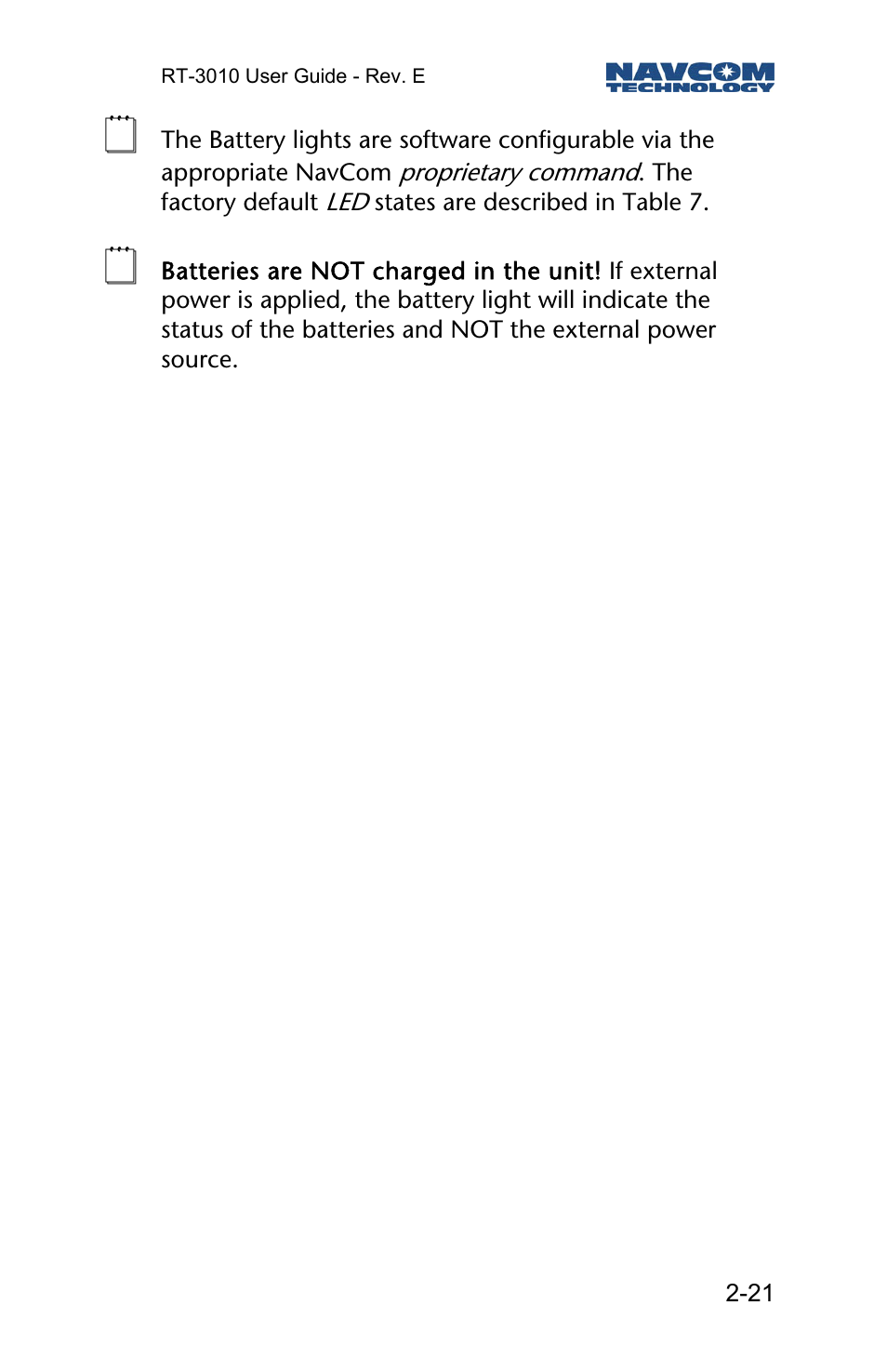 NavCom RT-3010 Rev.E User Manual | Page 23 / 61