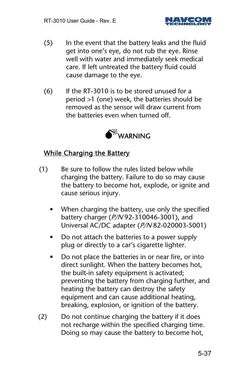 NavCom RT-3010 Rev.E User Manual | Page 39 / 61