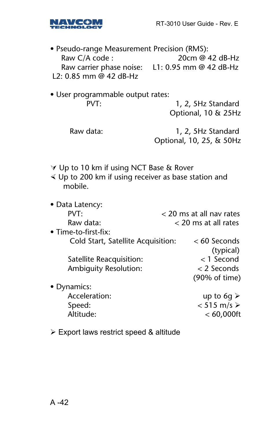 NavCom RT-3010 Rev.E User Manual | Page 44 / 61