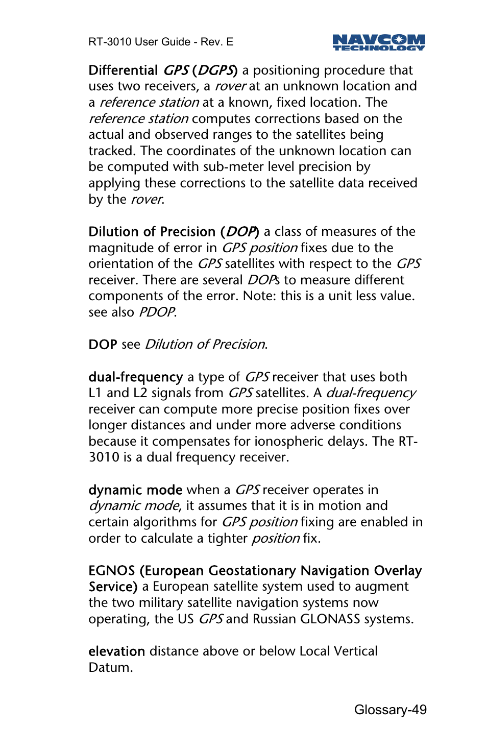 NavCom RT-3010 Rev.E User Manual | Page 51 / 61
