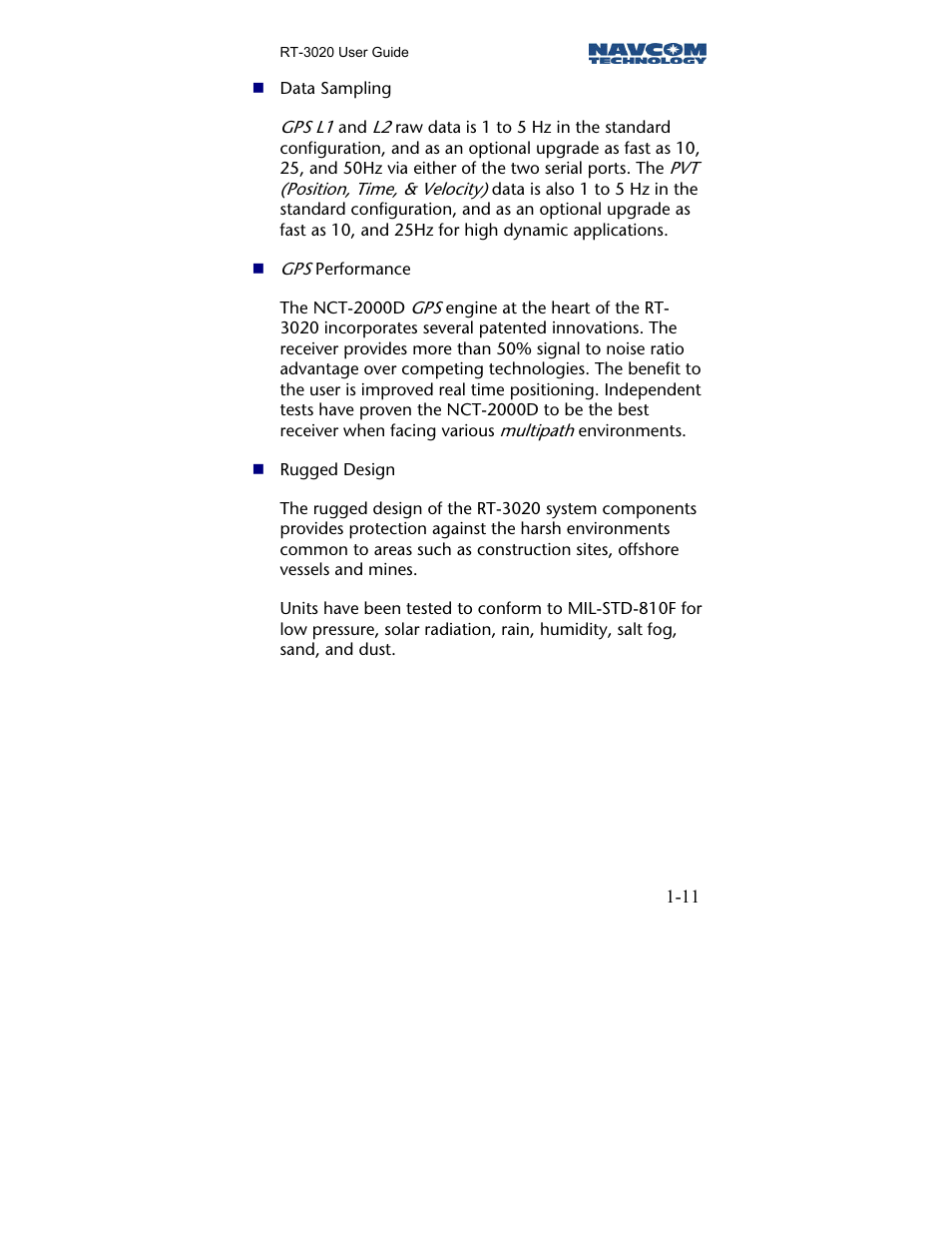 NavCom RT-3020 Rev.A User Manual | Page 13 / 56