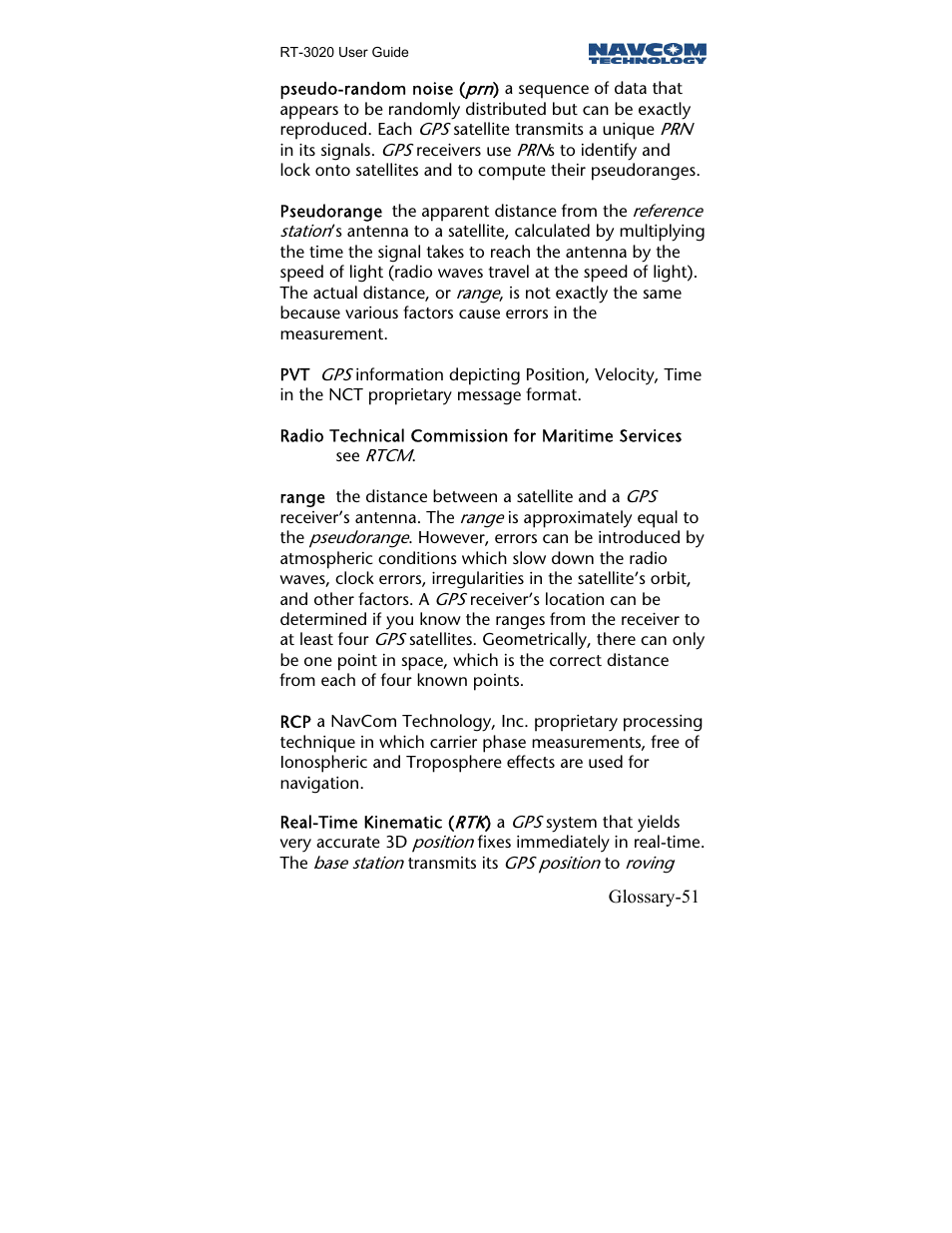 NavCom RT-3020 Rev.A User Manual | Page 53 / 56