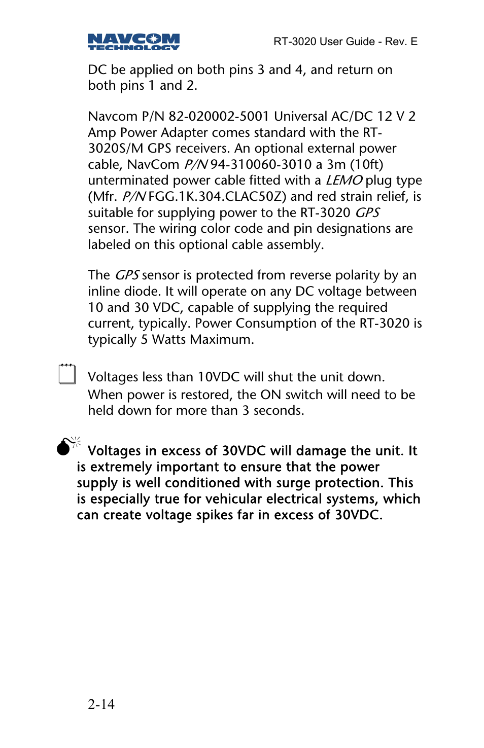 NavCom RT-3020 Rev.D User Manual | Page 16 / 61