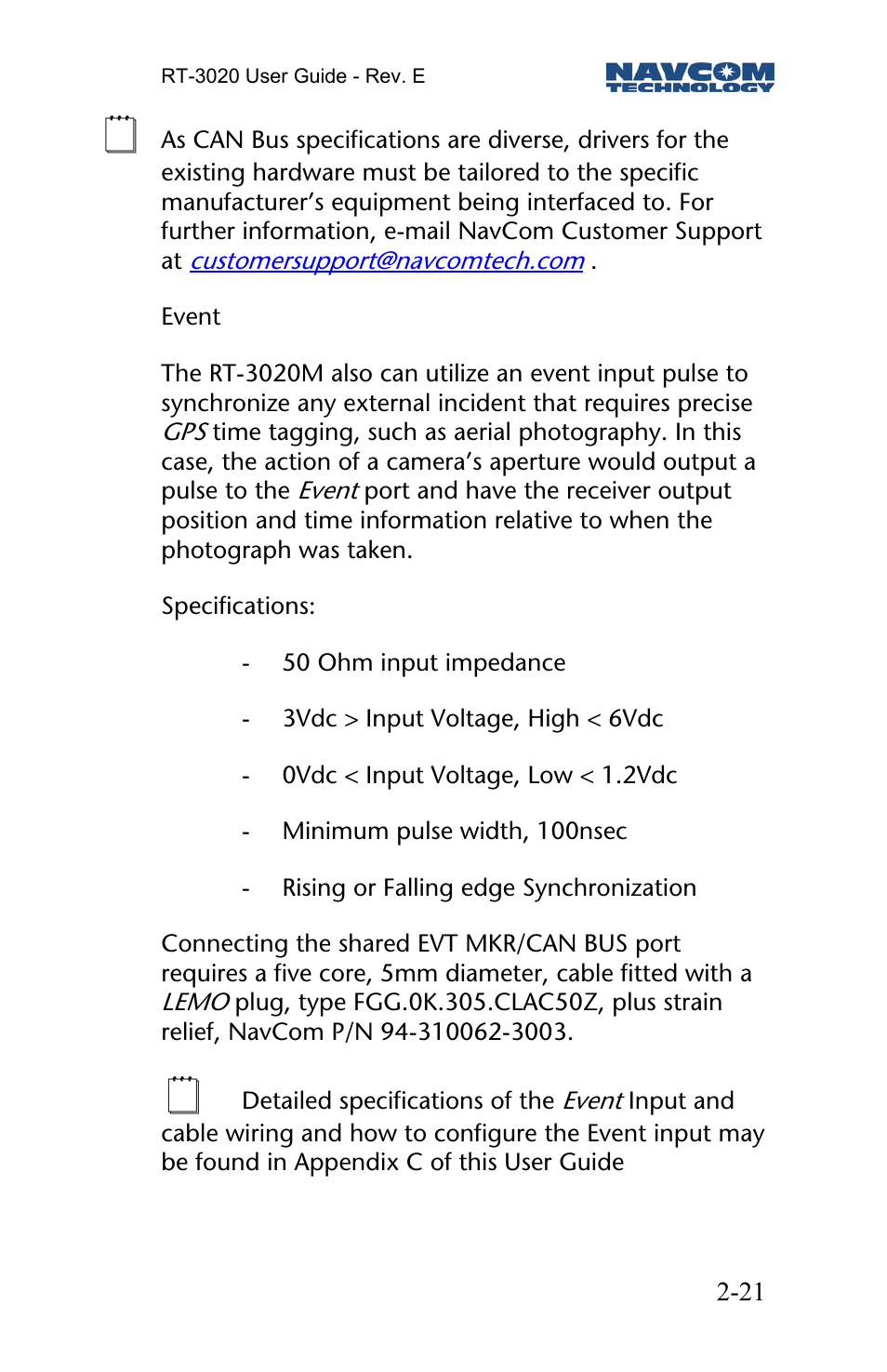 NavCom RT-3020 Rev.D User Manual | Page 23 / 61