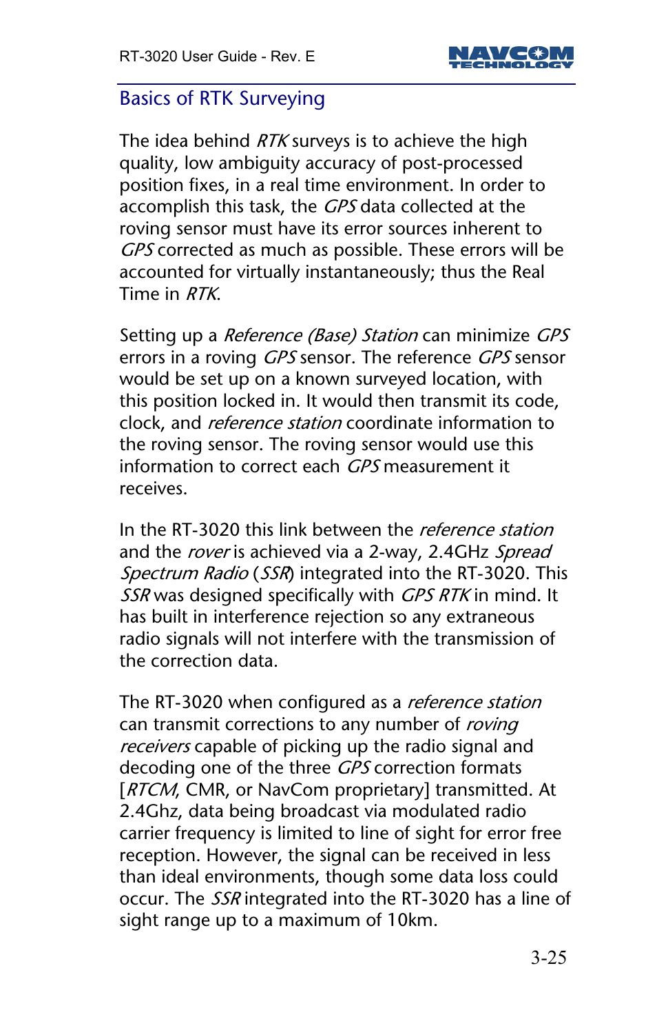 Basics of rtk surveying | NavCom RT-3020 Rev.D User Manual | Page 27 / 61