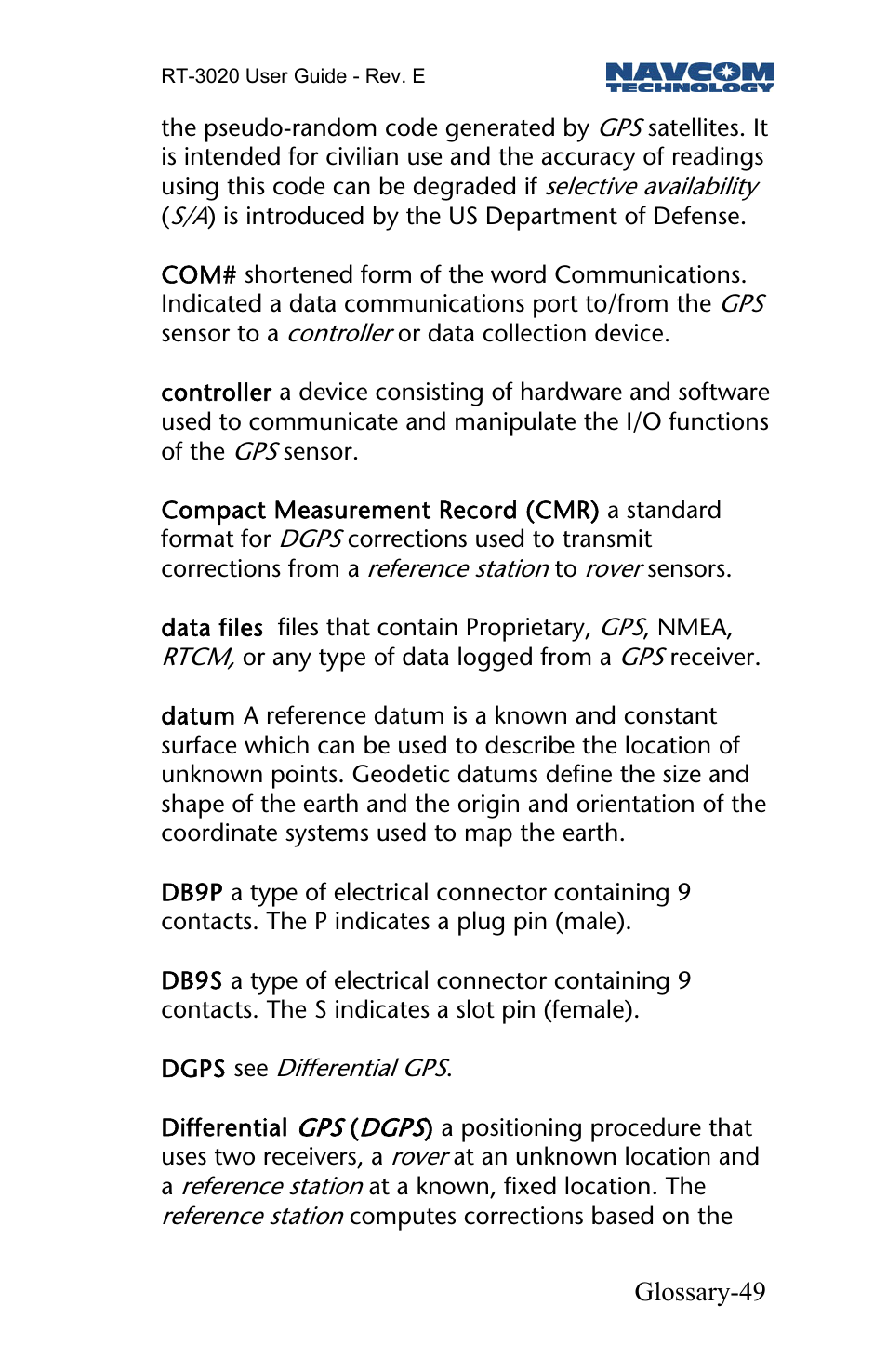 NavCom RT-3020 Rev.D User Manual | Page 51 / 61